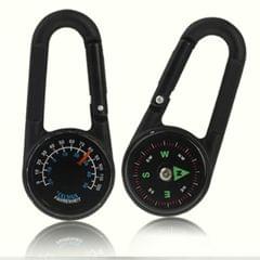 Carabiner Key Compass & Thermometer Hiking Outdoor Travel