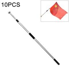 10 PCS 2.5M 2 Knots Multi-function Telescopic Stainless Steel Teaching Stick Guide Flagpole Signal Flag