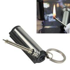 Round Drum Shape Waterproof Lighter Fire Stick Match for Outdoor Use (Grey)