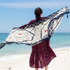 Fashion Women Pure Cotton Printing Heart Pattern Shaded Beach Silk Scarf, Size: 100*180cm