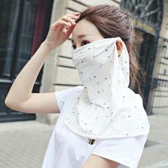 Summer Outdoor Floral Ice Silk Sunshade Face Mask Sun-proof Shawl