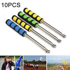 10 PCS 1.6M 7 Knots Multi-function Telescopic Stainless Steel Sponge Teaching Stick Guide Flagpole Signal Flag, Random Color Delivery