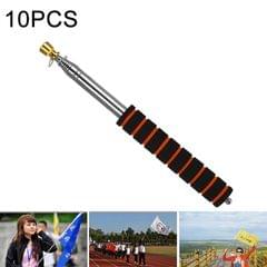 10 PCS 2.5M 11 Knots Multi-function Telescopic Stainless Steel Sponge Golden Head Teaching Stick Guide Flagpole Signal Flag