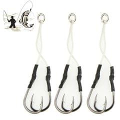 8 PCS 6# 7# 8# 9# Sea Fishing Iron Plate Hook with String, Random Color Delivery