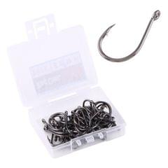 8# 50 PCS  Carbon Steel Fish Barbed Hook Fishing Hooks with Hole