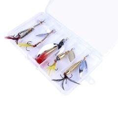 HENGJIA SP074 5 in 1 Copper Sequins Artificial Fishing Lures Fishing Tackle Box Set with Treble Hook
