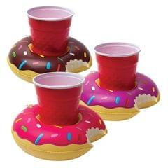 Inflatable Doughnut Shaped Floating Drink Holder, Inflated Size: About 19 x 19cm, Random Color Delivery