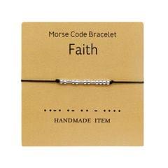 Bracelet for Man Woman Couple Morse Code Bracelet Jewelry (Black)