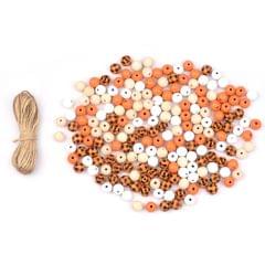 200PCS 16MM Halloween Craft Wooden Beads Natural Farmhouse (Multicolor)