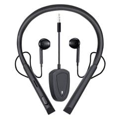 Wireless Monitor Neckband Earbud with 3.5mm Receiver Noise (Black)