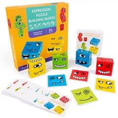 Wooden Expressions Matching Block Puzzles Face-changing (Multicolor)