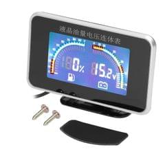 2-in-1 LCD Car Digital Fuel Level Gauge Voltmeter Universal (Black)