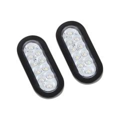 2PCS Oval Sealed LED Turn Signal and Parking Light Kit with (White)