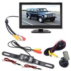 1080P Backup Camera with 5 inch Monitor License Plate Back (Black)