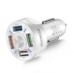 4 in 1 Car Charger Adapter 7A 35W USB Quick Charge Device