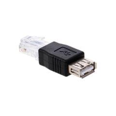 USB to RJ45 Adapter USB2.0 Female to Ethernet RJ45 Male Plug Black