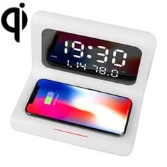 RT1 10W QI Universal Multi-function Mobile Phone Wireless Charger with Alarm Clock & Time / Calendar / Temperature Display