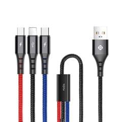 TOTUDESIGN B3BB-012 Hard-edged Series Micro USB + 8 Pin + Type-C / USB-C Charging Cable