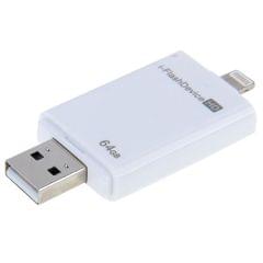 64GB i-Flash Driver HD U Disk USB Drive Memory Stick, for iPhone / iPad / iPod touch (White)
