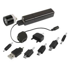 Cell Phone Portable Power with 1 LED Flashlight for Galaxy S IV / i9500 / S III / i9300 /Note II / N7100 / i9220 / i9100 / i9082 / Nokia / LG / HTC One X / Sony Xperi / iPhone 4 / iPod / iPad (Black)
