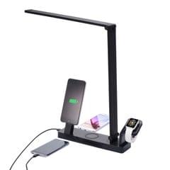 Itian A13 Tablet Lamp Qi Standard Wireless Charging Stand with Watch Dock & 8 Pin & USB Ports for iPhone 8 / 8 Plus, iPhone 7 & 7 Plus, iPhone 6S & 6S Plus, Galaxy Note 5 / S6 & S6 edge+, HTC, LG and Other Phones (Black)