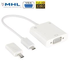MHL to VGA and Audio Adapter for Galaxy Note / Note 2 / Note 3 / Galaxy S II / Galaxy S III / Galaxy S IV (White)