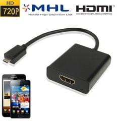 Micro USB to HDMI MHL Adapter for Galaxy S II / i9100 / Infuse 4G / i997, HTC Sensation G14 / HTC Flyer / EVO 3D, Support 720P HD Output, Length: 18cm (Black)