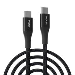 ROCK R13 5A 100W Type-C to Type-C PD Fast Charing Metal Braided Data Sync Cable, Length: 2m (Black)