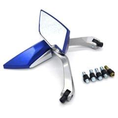 Universal Motorcycle Scooter Side Rear View Mirrors (Blue)