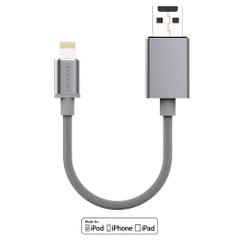 dodocool 0.5ft / 15cm Lightning to USB-A 2.0 Cable with Micro SD Card Slot ? Extra Data Storage Backup and Management for iPhone X / iPhone 8 Plus / iPhone 8 / iPhone 7 Plus / 7 / SE / 6s Plus / 6s / 6 Plus / 6 / 5 / 5s / 5c / iPad Air 1 / 2 / iPad Pro / iPad mini 1 / 2 / 3 / 4 / iPod touch 5th gen / nano 7th gen Space Grey