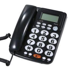Desktop Wired Landline Telephone with Large Buttons Hands-free Calls Adjustable Screen Brightness Black(US Telephone Line)