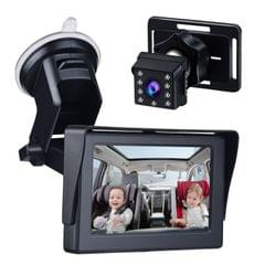 Baby Car Mirror 1080P 4.3 Inch Baby Car Camera Night Vision Safety Car Seat Mirror Cameras Monitored Mirrors with Wide Crystal Clear View Adjustable Angle Length 5M Long Cable,Black