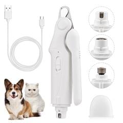 2-in-1 Pet Nail Grinder & Clipper Electric Dog Nail Trimmer Low Noise Built-in Battery with 2 LED Lights Pet Nail Grooming Tool for Large Medium Small Dogs & Cats,White