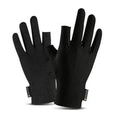 Cooling Fishing Gloves Anti-slip Fishing Gloves with 2 Fingerless Design Breathable Elastic Outdoor Gloves