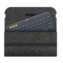 Portable Felt Wireless Bluetooth Keyboard Storage Bag Dust-proof Bag for Logitech K380 Keyboard, with Magic Stick (Dark Grey)