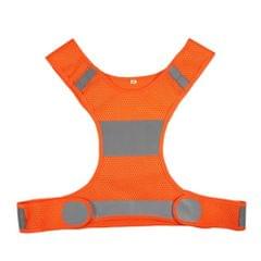 High Visibility Reflective Vest Unisex Outdoor Safety Vests Cycling Vest Men Working Night Running Sports Outdoor Clothes, Size:XL(Waist 37.8-43.3in(Orange)