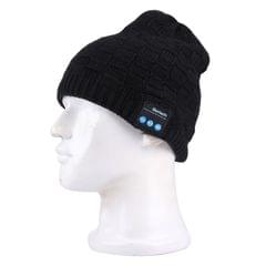 Square Textured Knitted Bluetooth Headset Warm Winter Hat with Mic for Boy & Girl & Adults(Black)