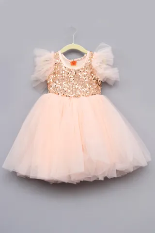 Light Peach Sequin Party Dress