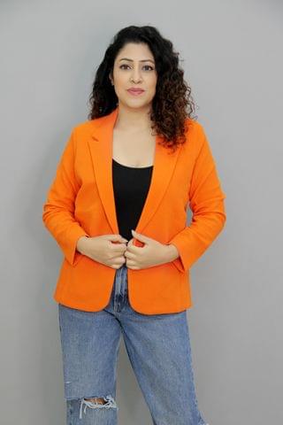 Solid Tangerine Summer Blazer