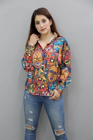 Quirky Face Print Casual Shirt