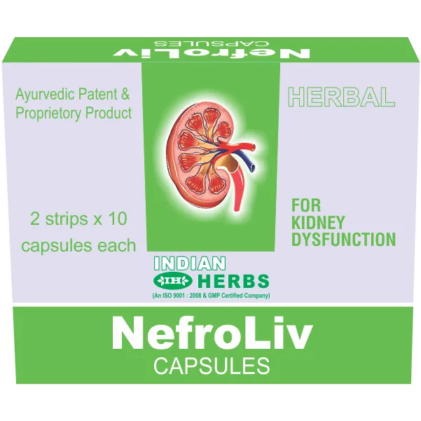 Indian Herbs Nefroliv Capsules (2 X 20 Capsules)