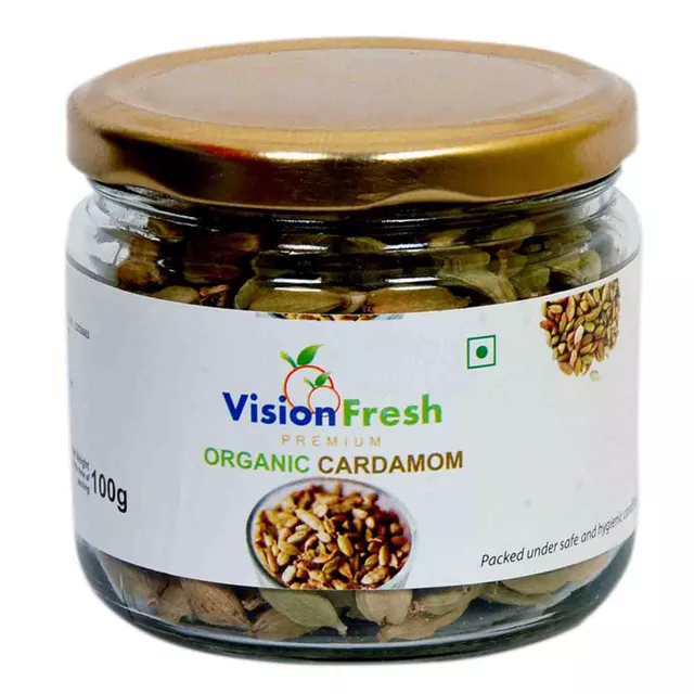 Vision Fresh Organic Cardamom (2 X 100gm)