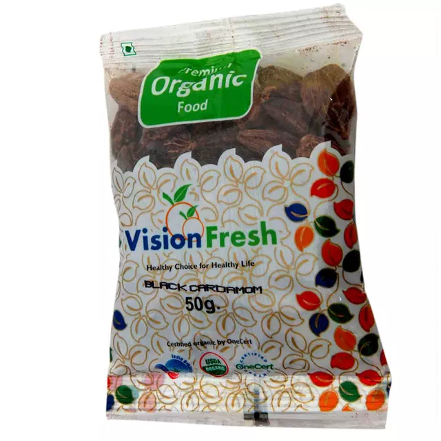 Vision Fresh Organic Black Cardamom (3 X 50gm)