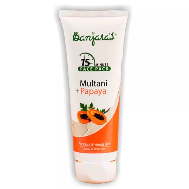 Banjara's 15 Minute Face Pack - Multani + Papaya (2 X 100gm)