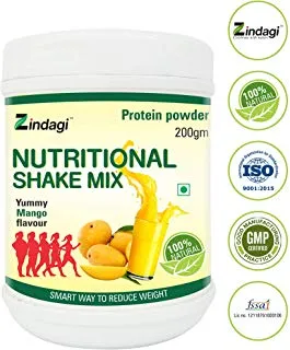 Zindagi Protein Powder With Mango Flavor - Family Nutrition - Energy Drink With Stevia - Health Supplement (200gm)