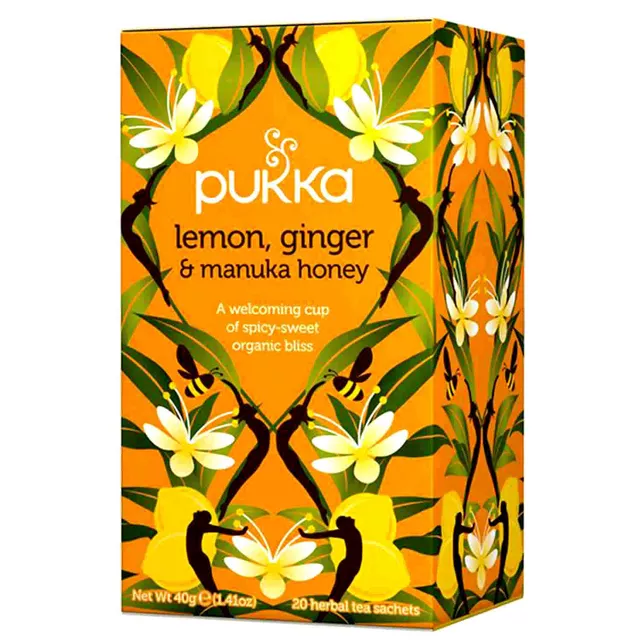 Pukka Lemon Ginger & Manuka Honey Tea (20 Tea Sachets)