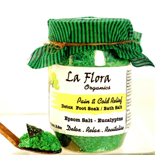 La Flora Organics Pain & Cold Relief Detox Foot Soak/Bath Salt (250gm)