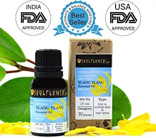 Soulflower Ylang Ylang Oil for Voluminous Hair and Skin Care (15ml)