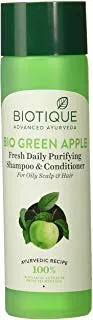 Biotique Bio Green Apple Fresh Daily Purifying Shampoo and Conditioner for Oily Hair and Scalp (190ml)