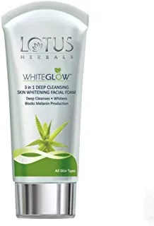 Lotus Herbals WHITEGLOW 3 in 1 Deep Cleansing Skin Facial Foam (100gm)
